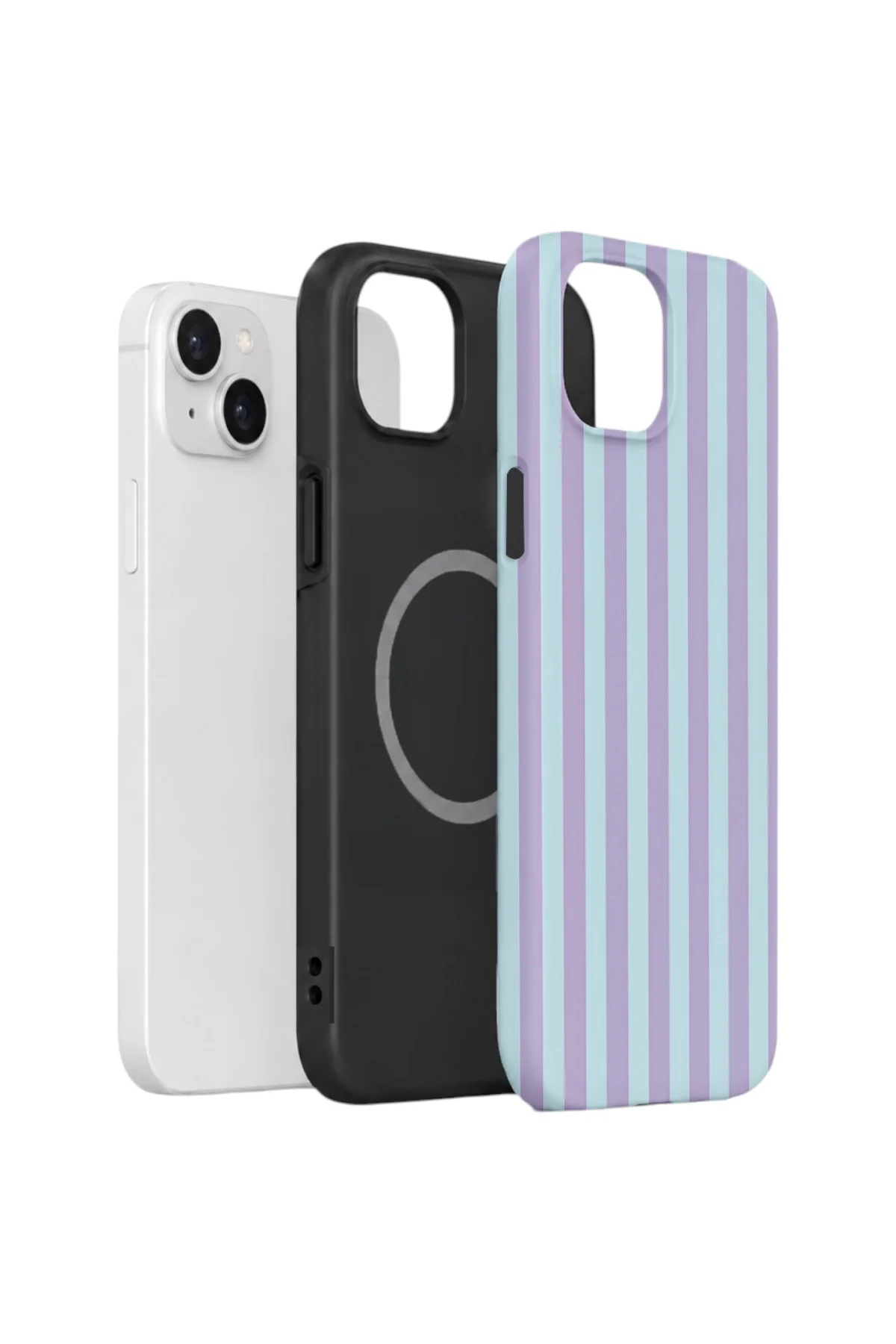 iPhone 15 Plus Vorian Yough Magsafe Kılıf Lilac Riviera Stripe