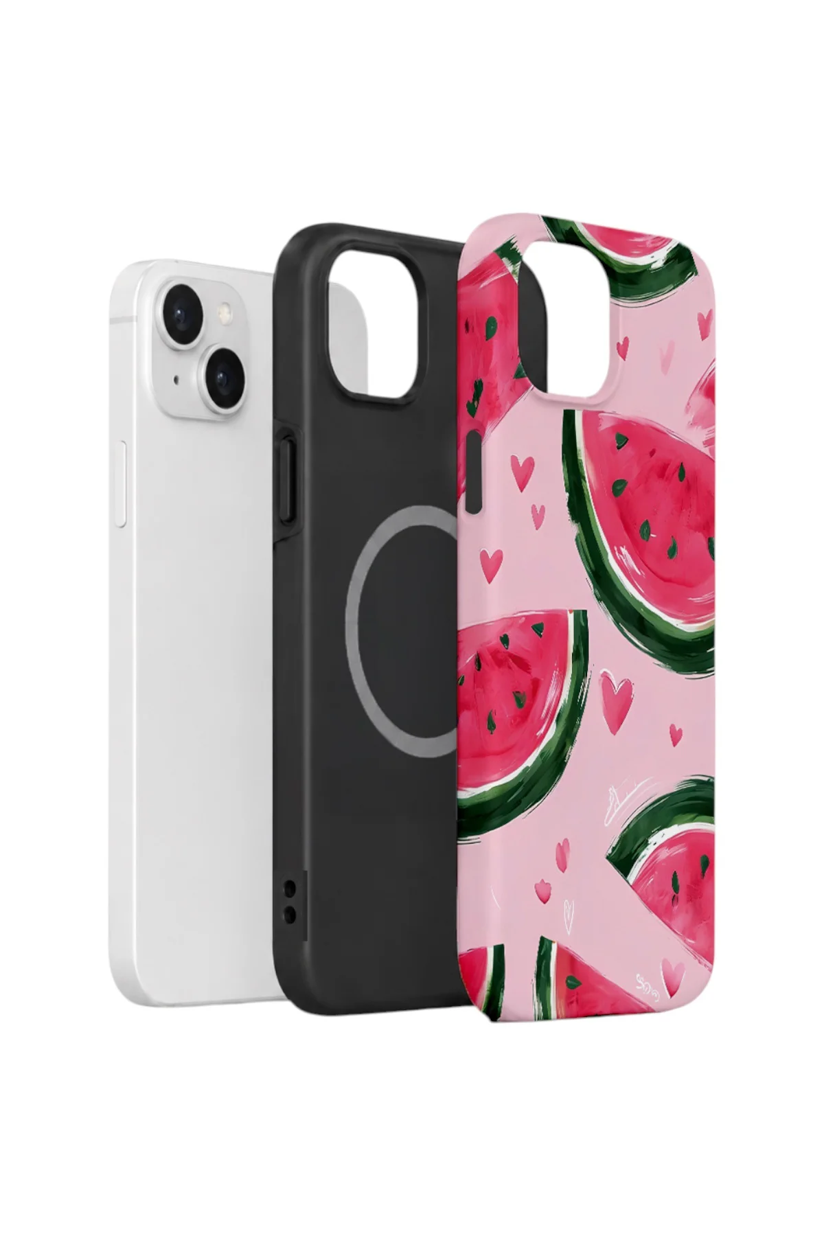 iPhone 15 Plus Vorian Yough Magsafe Kılıf Watermelon Hearts