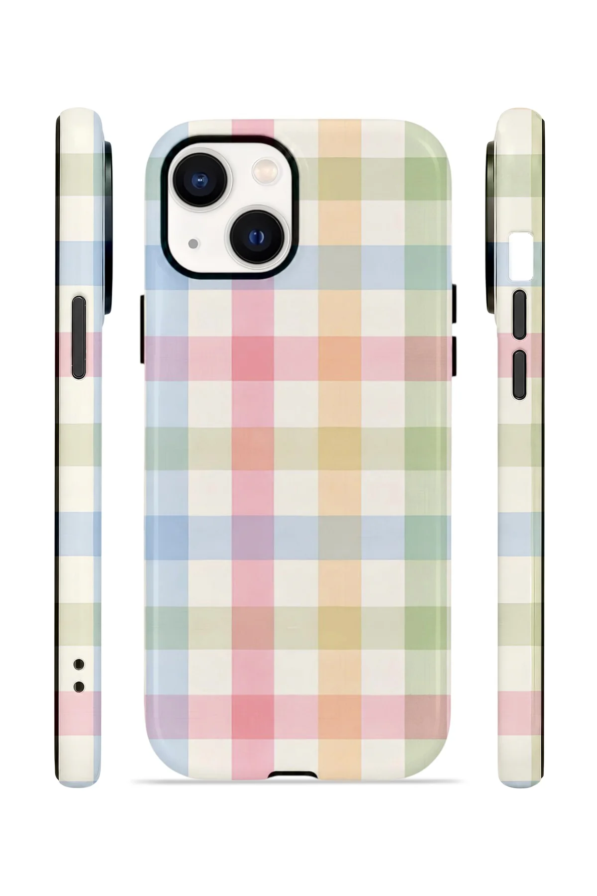 iPhone 15 Plus Vorian Yough Kılıf Pastel Gingham