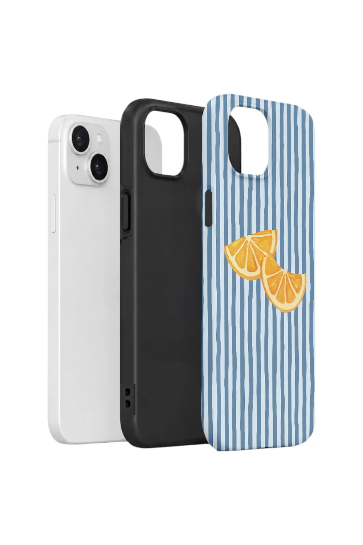 iPhone 15 Plus Vorian Çift Katmanlı Kılıf Blue Orange Slices