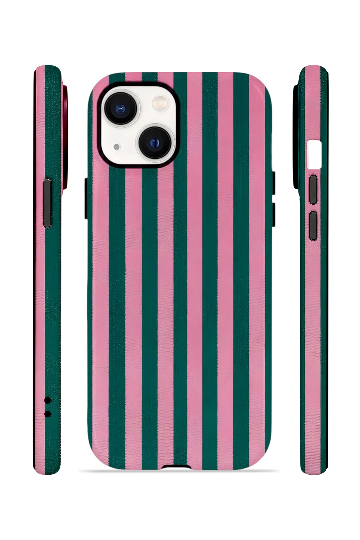 iPhone 15 Plus Vorian Çift Katmanlı Kılıf Pink Navy Cabana