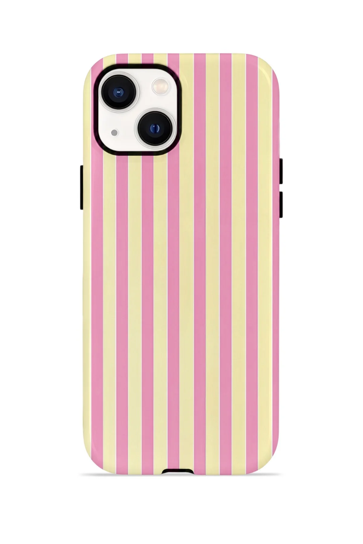 iPhone 15 Plus Vorian Çift Katmanlı Kılıf Pink Lemon Pinstripe