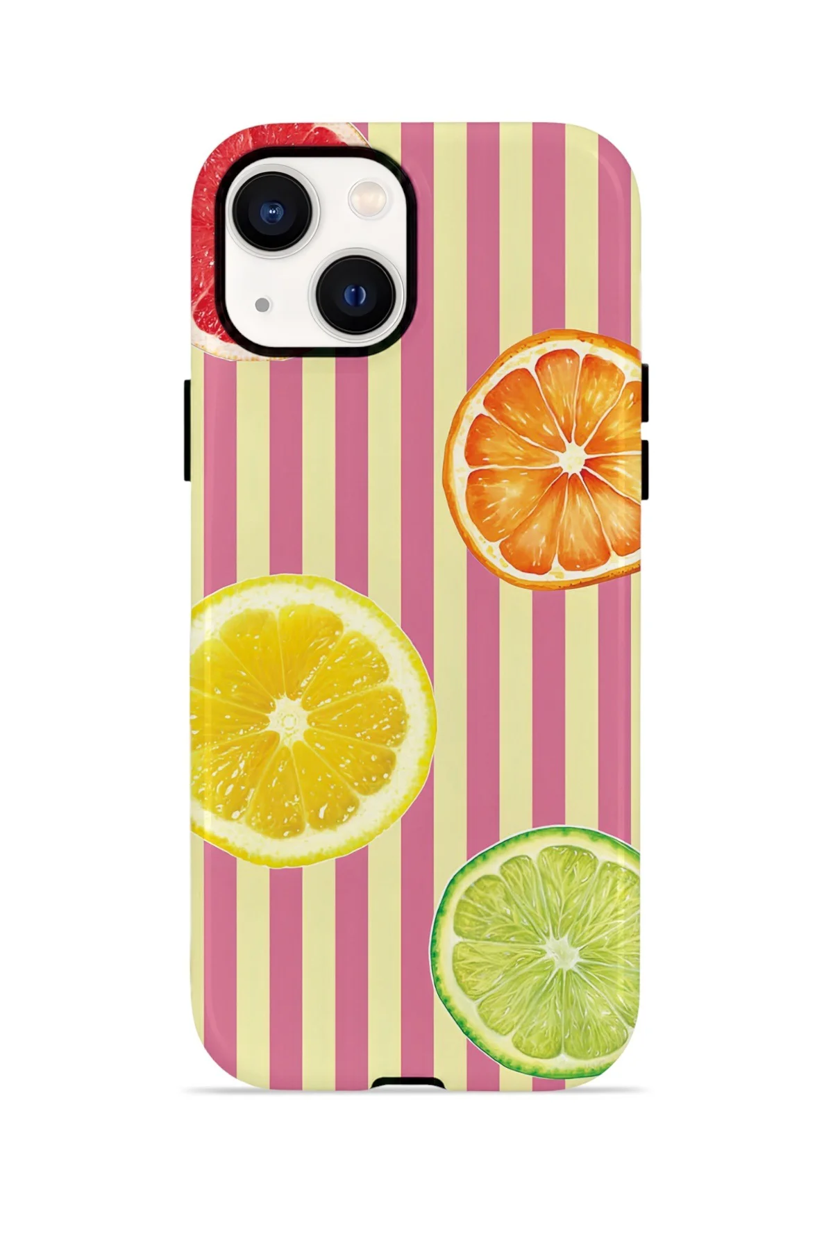 iPhone 15 Plus Vorian Çift Katmanlı Kılıf Citrus Fiesta Stripe
