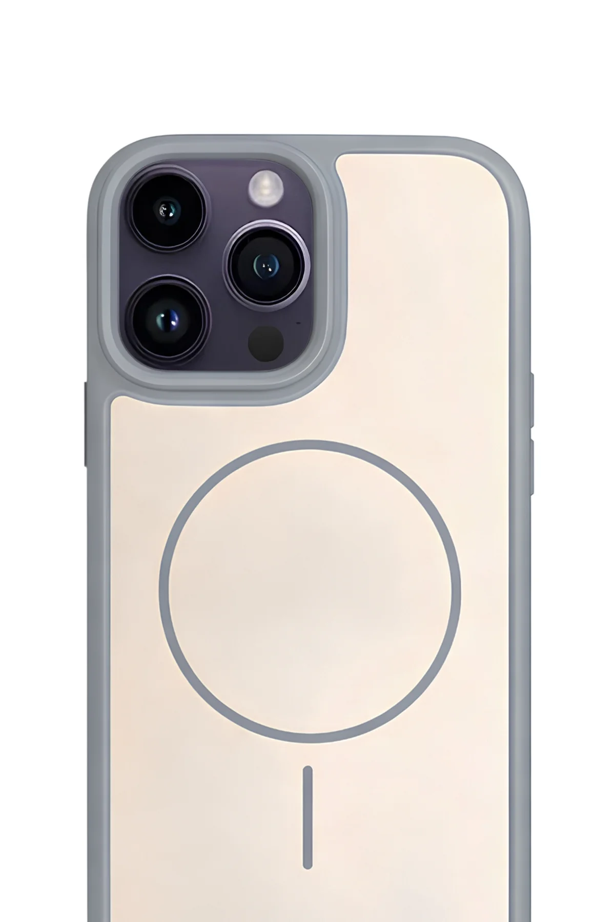iPhone 15 Pro 6.1" MagSafe Destekli Premium Soft Silikon Kılıf Gri
