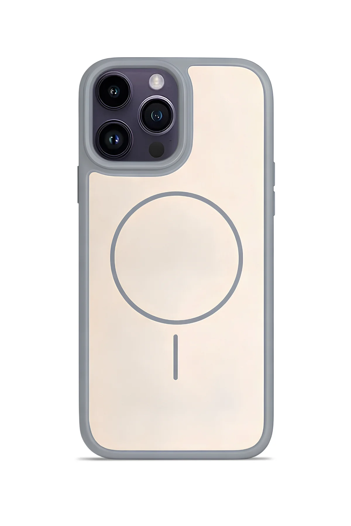 iPhone 15 Pro 6.1" MagSafe Destekli Premium Soft Silikon Kılıf Gri