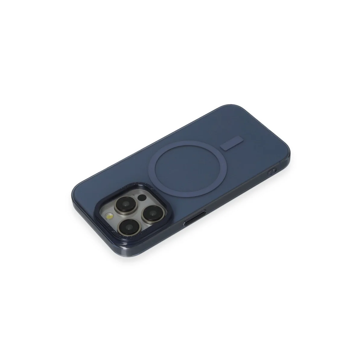 iPhone 15 Pro Anka PC Magneticsafe Sert Metal Kılıf - Lacivert
