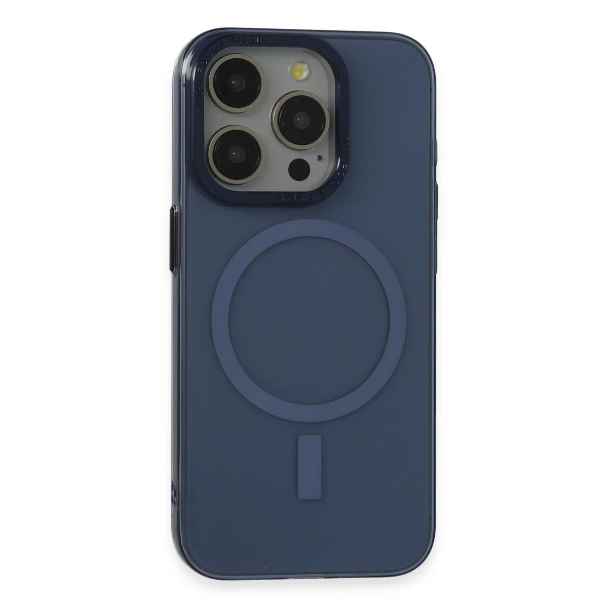 iPhone 15 Pro Anka PC Magneticsafe Sert Metal Kılıf - Lacivert
