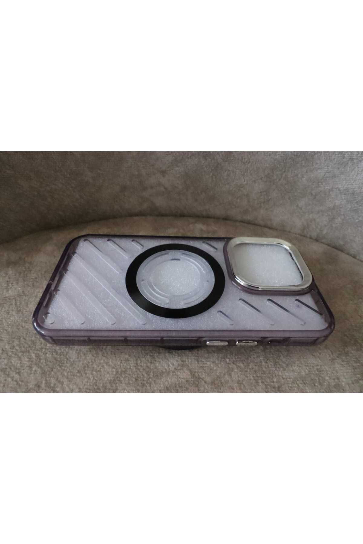 Etech İphone 15 Pro Bella Magsafe Koyu Şeffaf Kilif