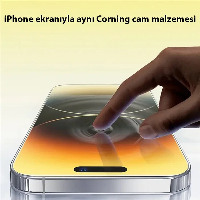 iPhone 15 Pro Corning Gorilla Cam Tam Kaplayan Göz Koruyucu Ekran Koruyucu - Çizilmeye Karşı Ultra Dayanıklı