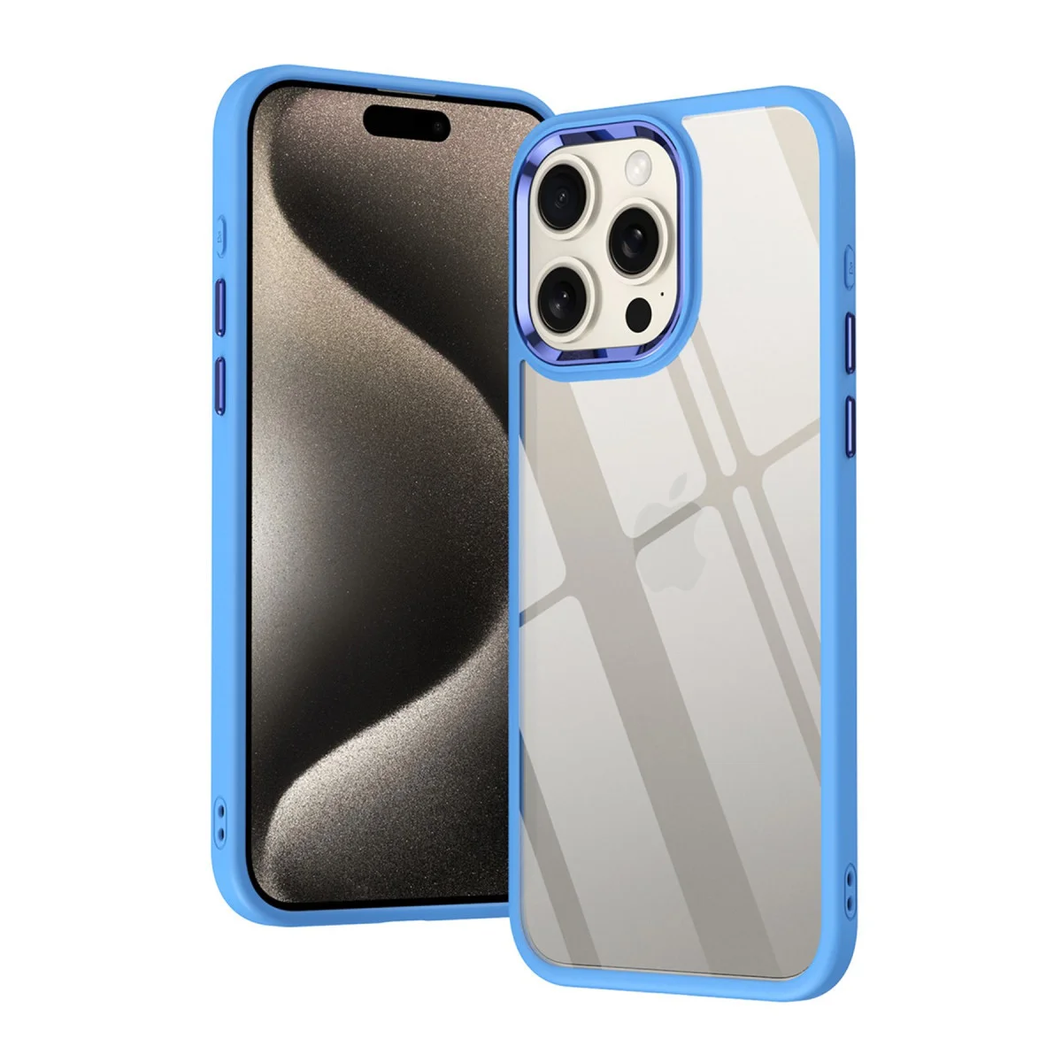 iPhone 15 Pro Güçlü Silikon Kılıf - Mavi
