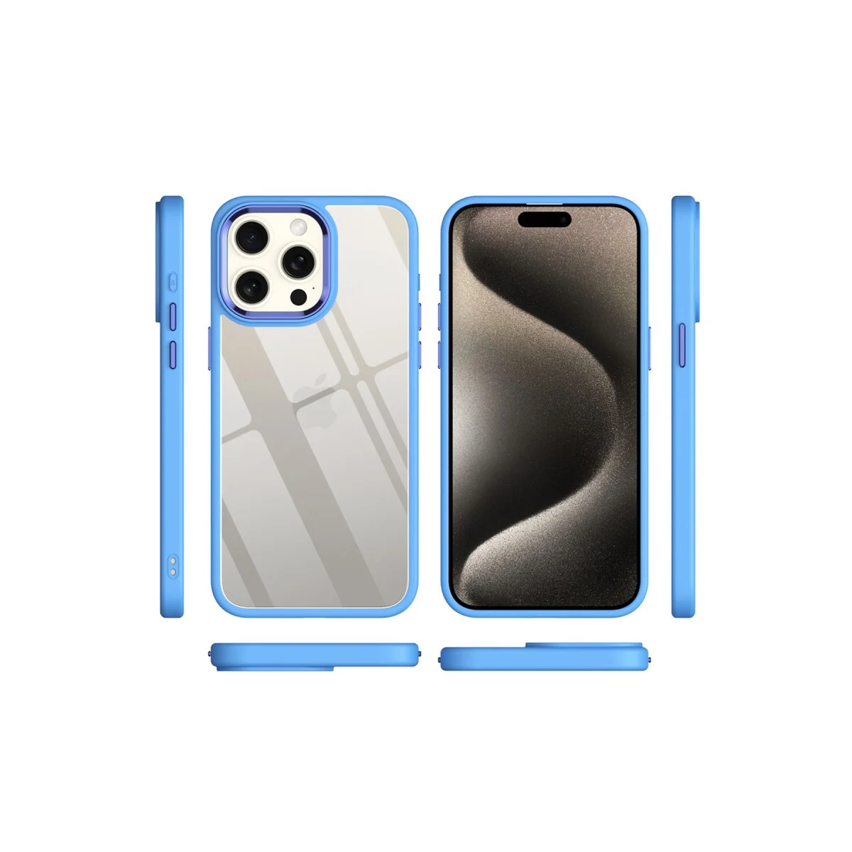 iPhone 15 Pro Güçlü Silikon Kılıf - Mavi