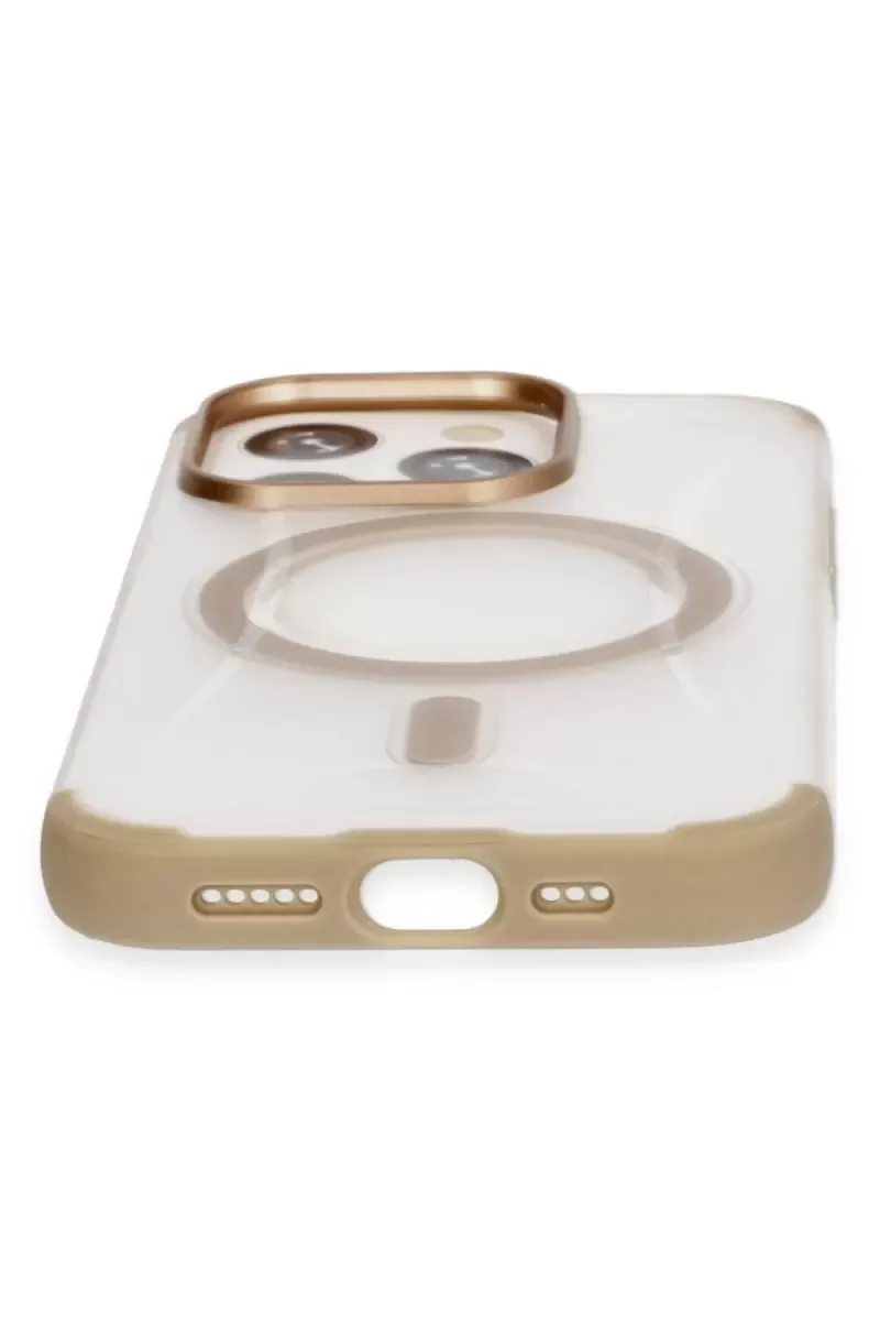 iPhone 15 Pro ile Uyumlu Hilton MagSafe Kılıf - Gold, Darbe Dayanıklı Şık Koruma