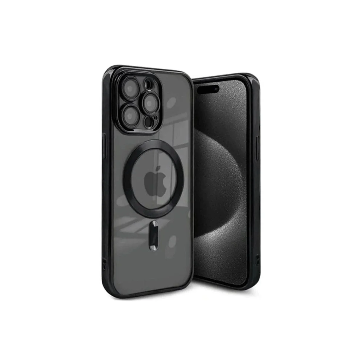 iPhone 15 Pro ile Uyumlu Kılıf - Magneticsafe Şeffaf Kapak Siyah Fiyatı, Yorumları ve Özellikleri