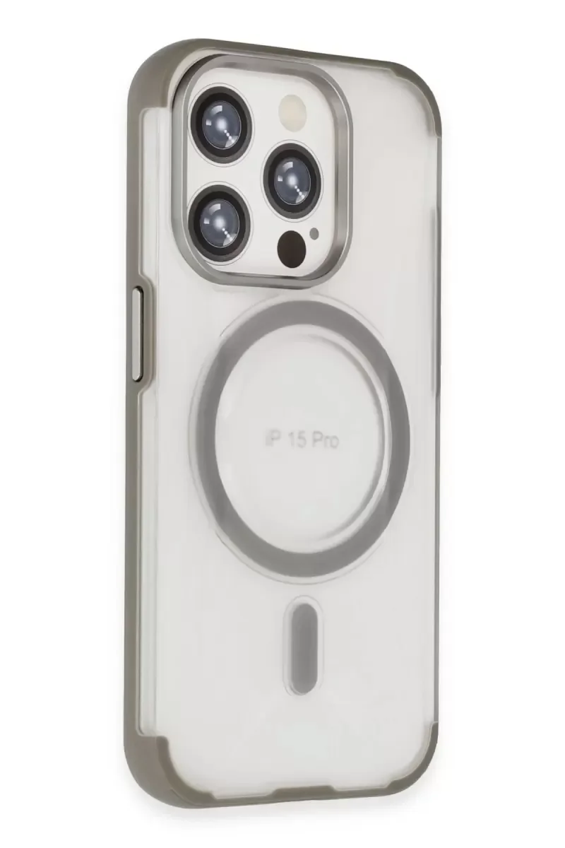 iPhone 15 Pro ile Uyumlu Hilton MagSafe Kılıf - Titan Gri, Darbe Korumalı & MagSafe Şarj Uyumlu