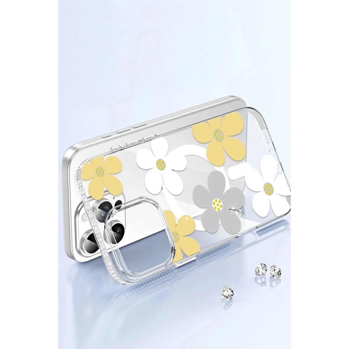iPhone 15 Pro ile Uyumlu Floral Şeffaf Kılıf - Pembe MagSafe Darbe Korumalı Fiyatı, Yorumları ve Özellikleri