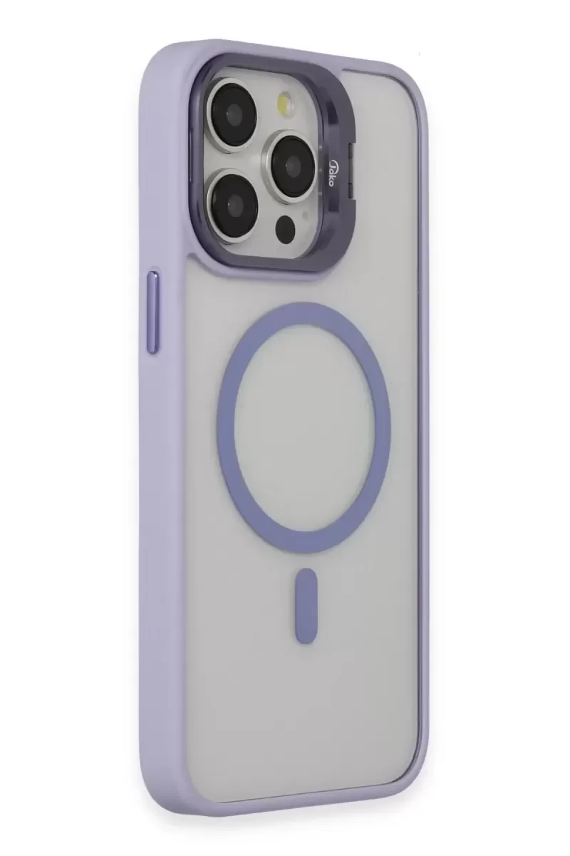 iPhone 15 Pro ile Uyumlu Roblox Lens Magsafe Standlı Kılıf - Lila