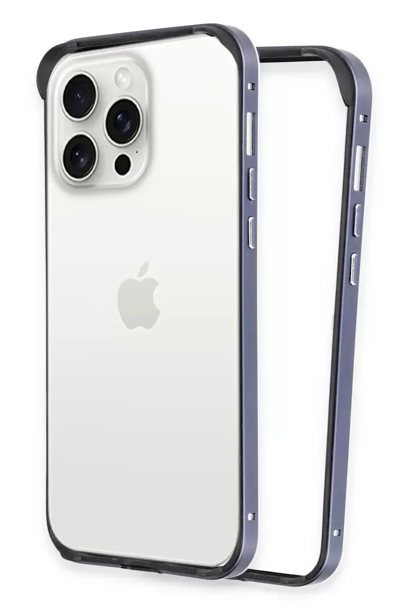 iPhone 15 Pro ile Uyumlu Land Bumper Koruma Kapak - Lacivert