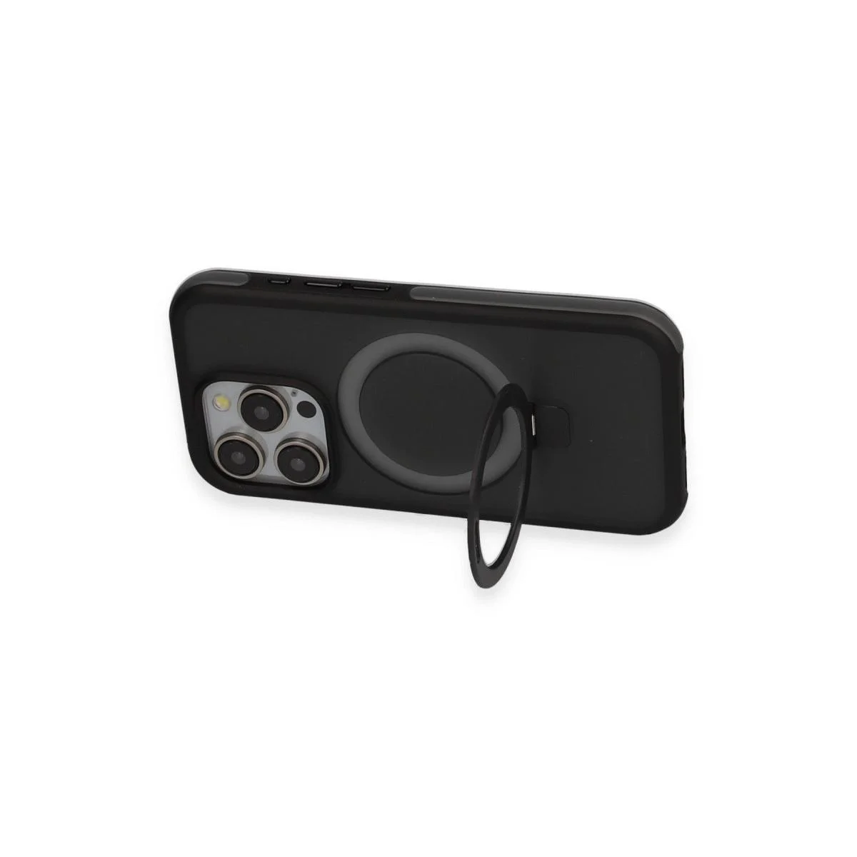iPhone 15 Pro ile Uyumlu Zorda Airbag MagSafe Standlı Kapak - Titan Gri iPhone 15 Pro ile Uyumlu Zorda Airbag MagSafe Standlı Kapak - Titan Gri