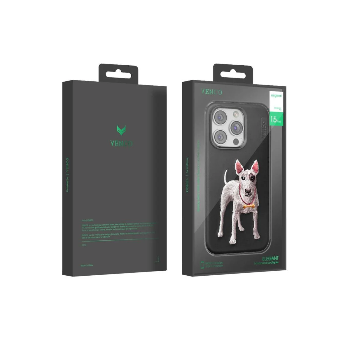 iPhone 15 Pro ile Uyumlu Deri Görünümlü Kapak - Perma Köpek Desenli Koyu Kahve Fiyatı, Yorumları ve Özellikleri