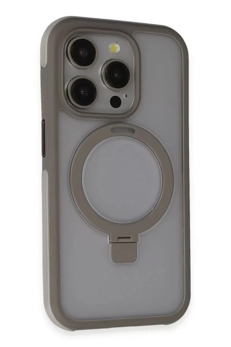 iPhone 15 Pro ile Uyumlu Zorda Airbag Magsafe Standlı Kapak - Titan Gri
