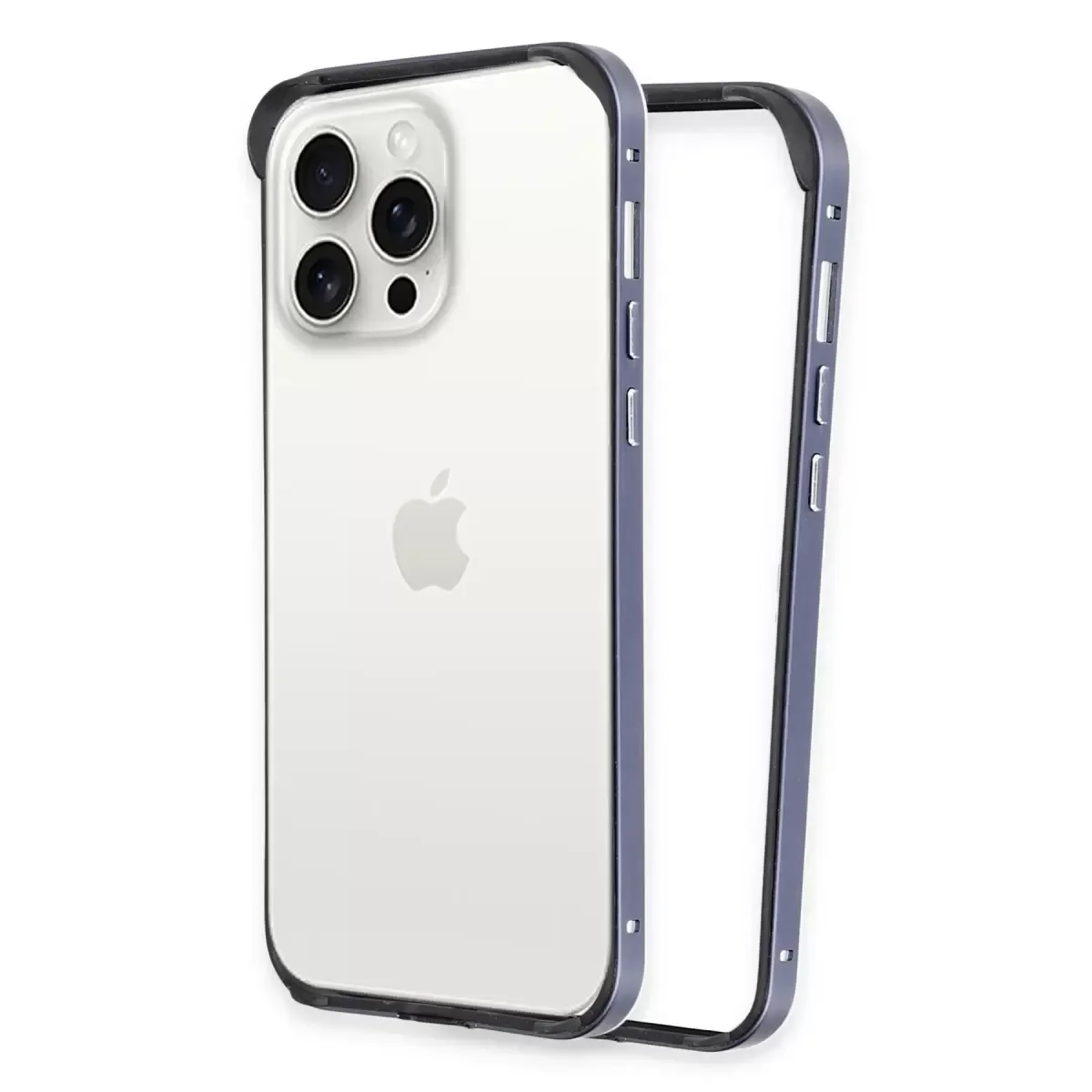 iPhone 15 Pro ile Uyumlu Land Bumper Koruma Kapak - Lacivert