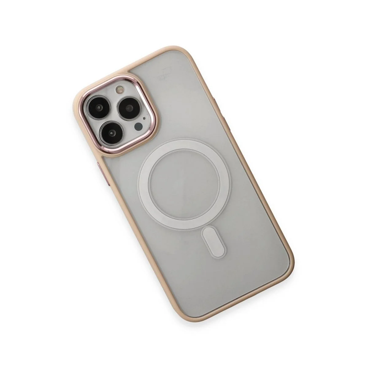 iPhone 15 Pro ile Uyumlu MagSafe Silikon Kılıf - Pudra iPhone 15 Pro ile Uyumlu MagSafe Silikon Kılıf - Pudra