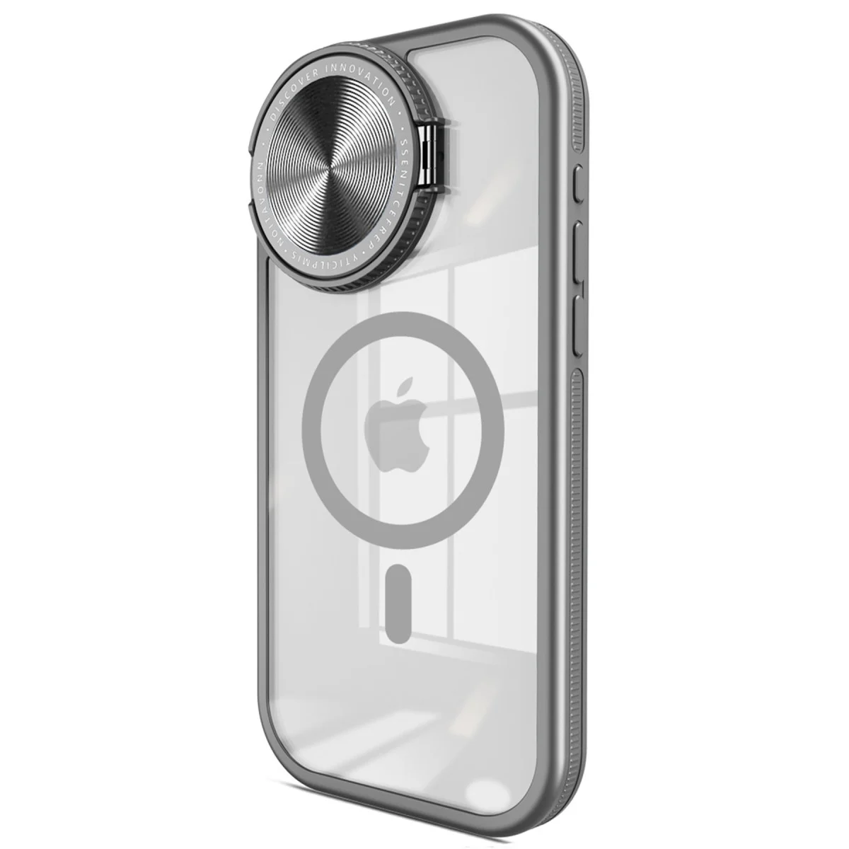 iPhone 15 Pro Kılıf: Teleskop Lens Magsafe Silikon Kapak - Titan Gri