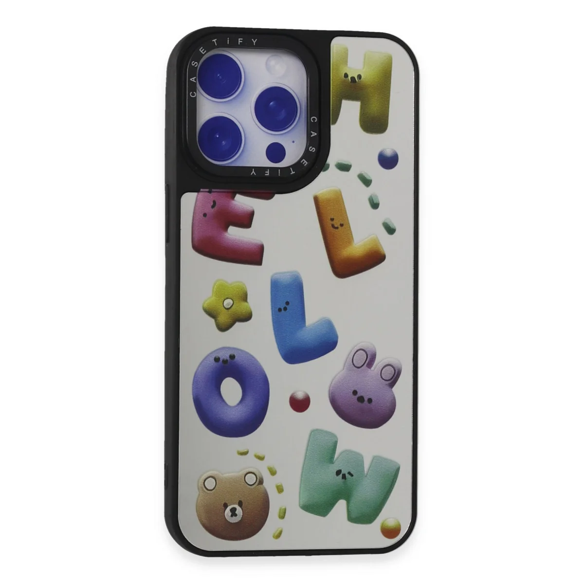 iPhone 15 Pro Kılıf Mirror Desenli Kapak - Işık Yansıtmalı UV Baskı, Parmak İzi Tutmaz