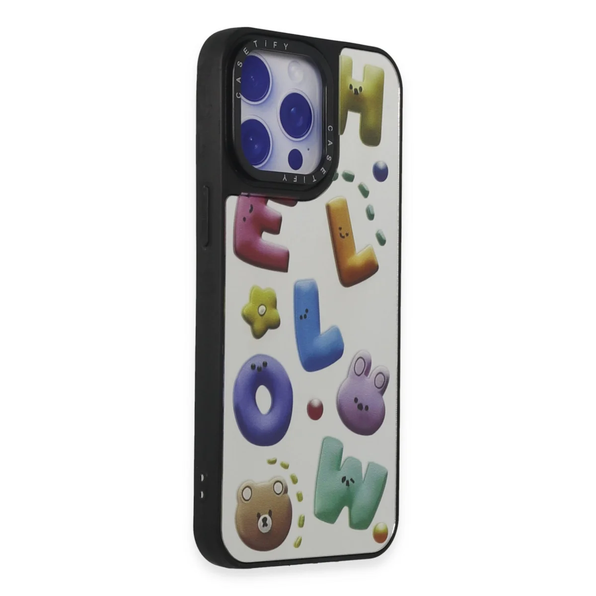 iPhone 15 Pro Kılıf Mirror Desenli Kapak - Işık Yansıtmalı UV Baskı, Parmak İzi Tutmaz