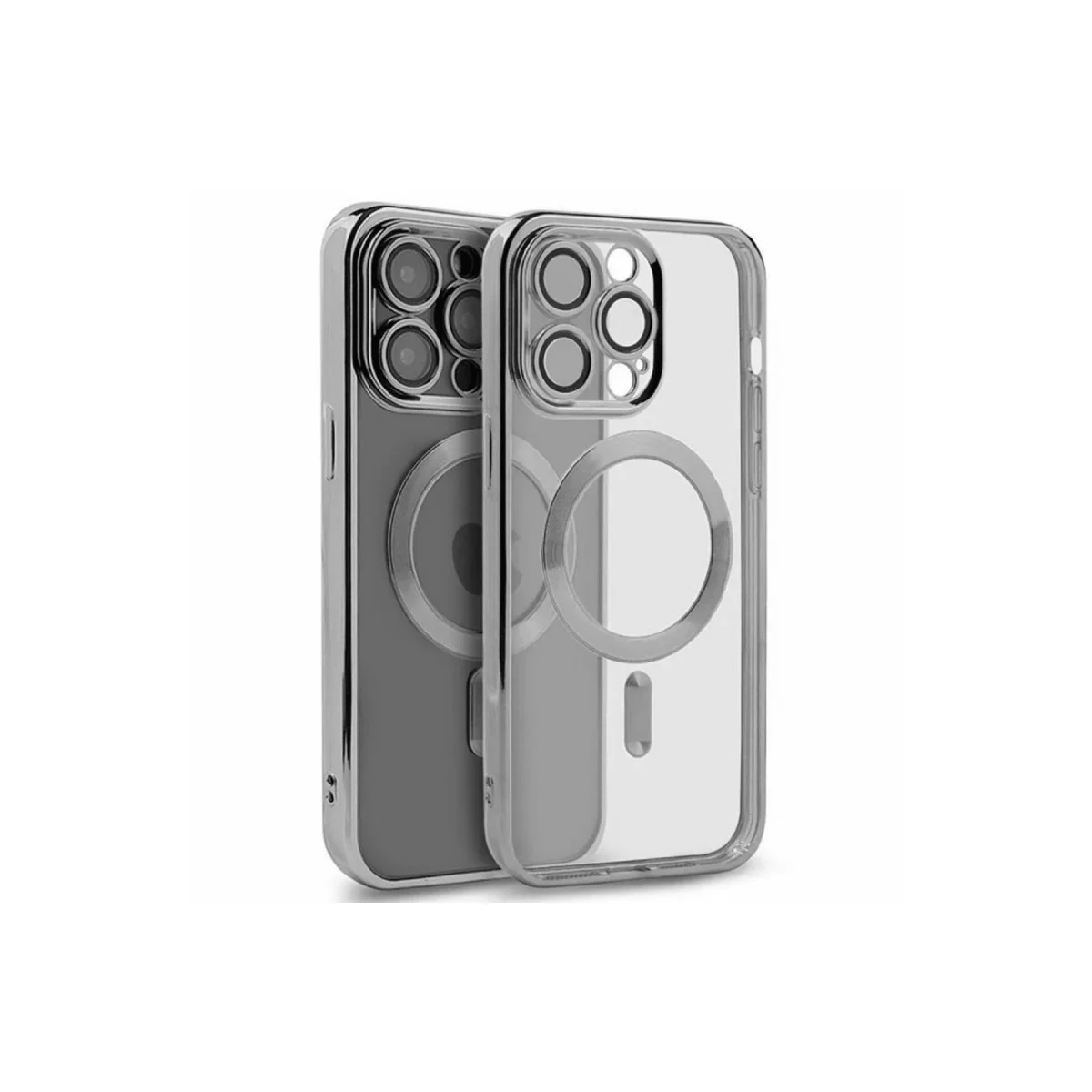 iPhone 15 Pro Kross MagSafe Kılıf - Şeffaf, Gümüş, 1mm İnce ve Çizilmeye Dayanıklı