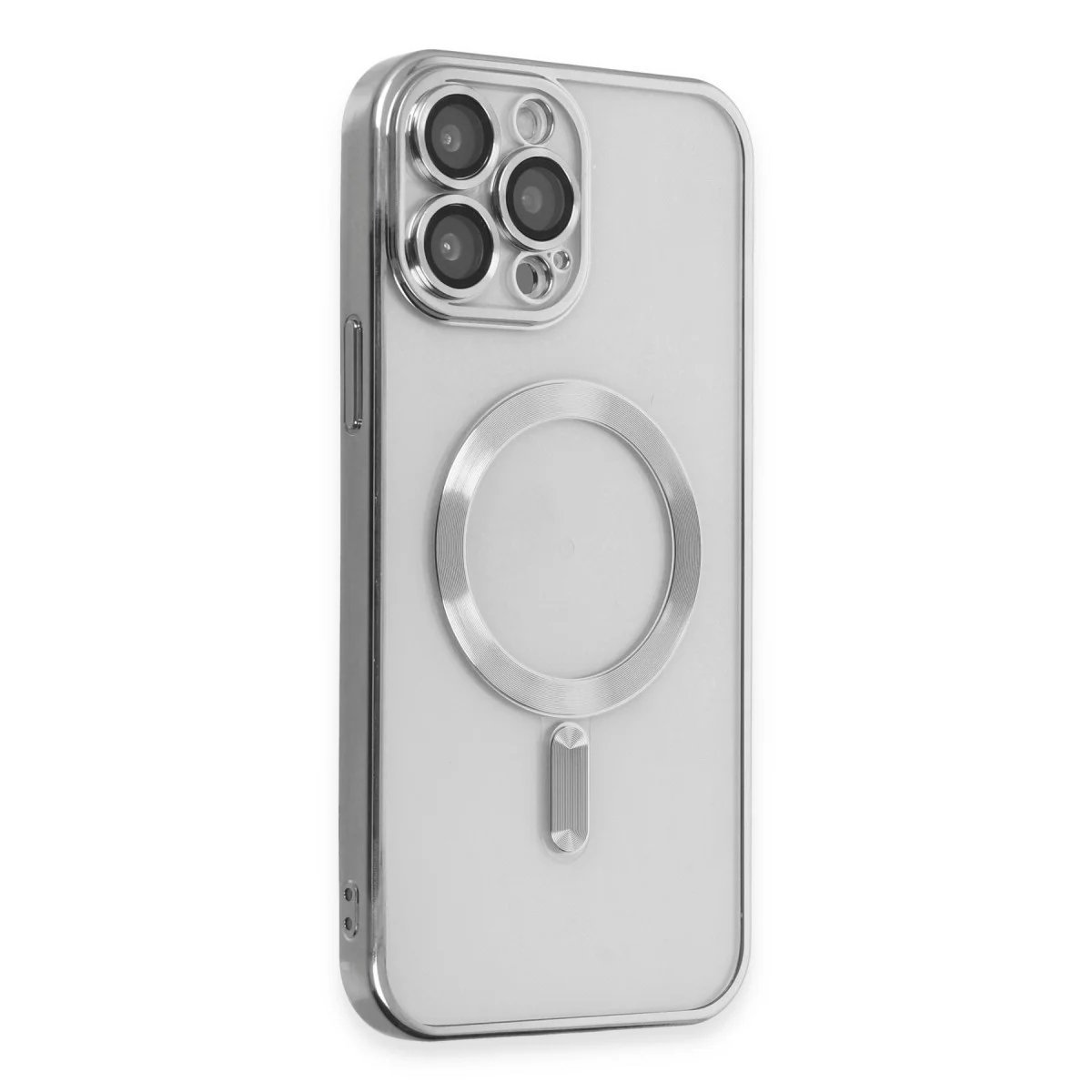 iPhone 15 Pro Kross MagSafe Kılıf - Şeffaf, Gümüş, 1mm İnce ve Çizilmeye Dayanıklı
