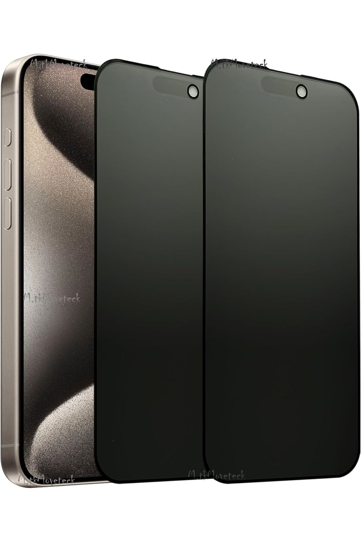 İphone 15 Pro Max Uyumlu Mat Hayalet Ekran Koruyucu Cam Tam Kapla