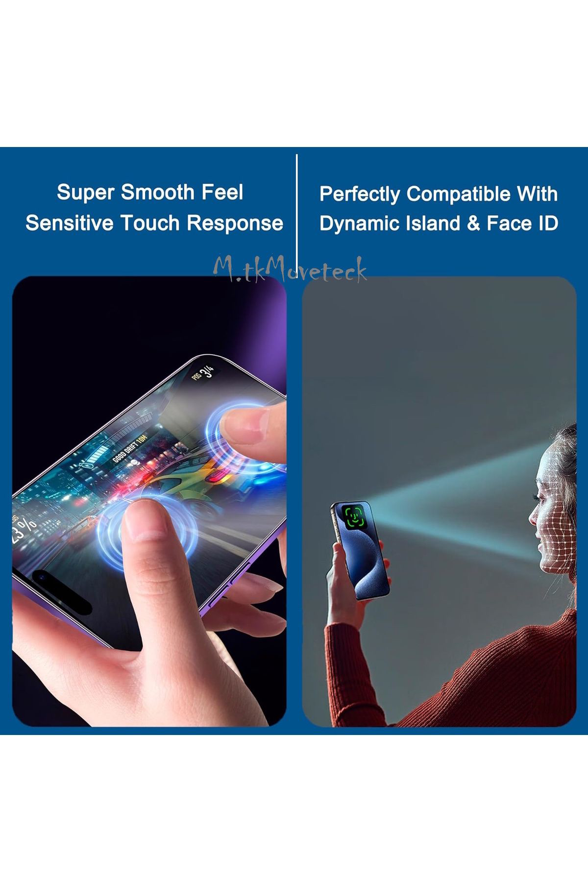 İphone 15 Pro Max Uyumlu Mat Hayalet Ekran Koruyucu Cam Tam Kapla