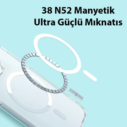 iPhone 15 Pro Magsafe Kılıf & Cam Set - Manyetik Şarj Uyumlu Darbe Önleyici Silikon Kılıf