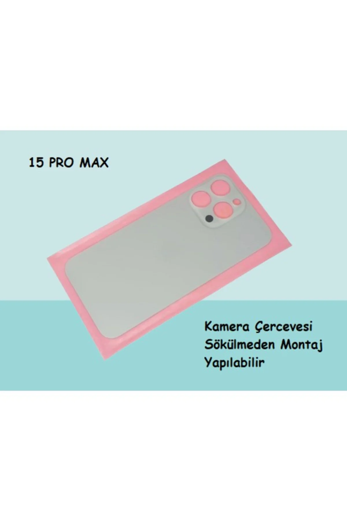 - iPhone 15 Pro Max Arka Pil Batarya Kapağı - Cam Kapak Geniş Len