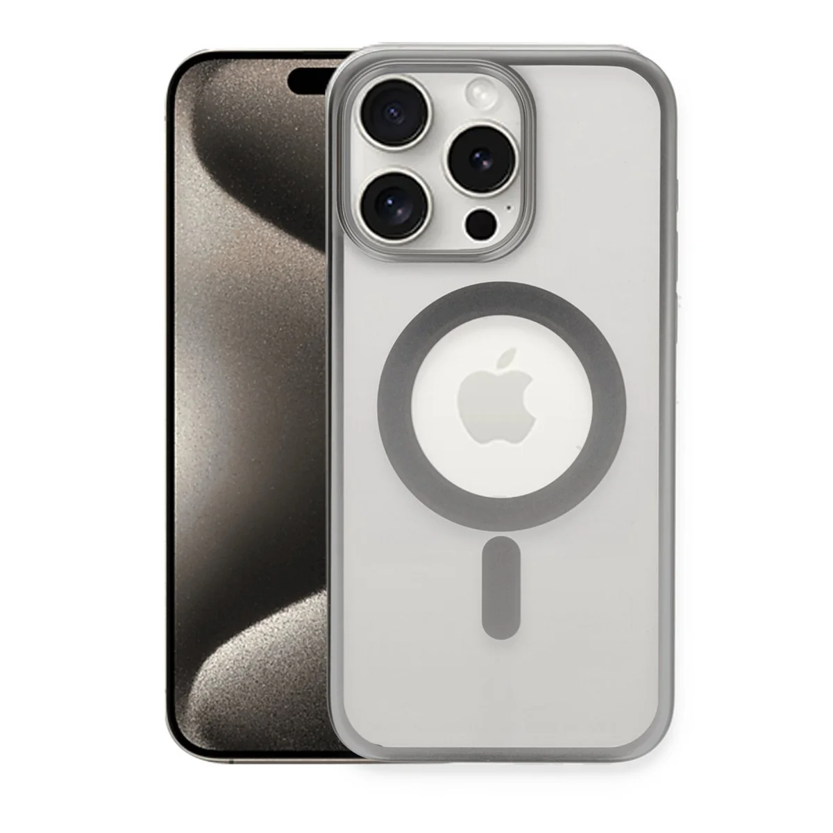 iPhone 15 Pro Max Erozi Magsafe Kılıf Gümüş - Su Geçirmez, Anti-Slip ve Kamera Korumalı