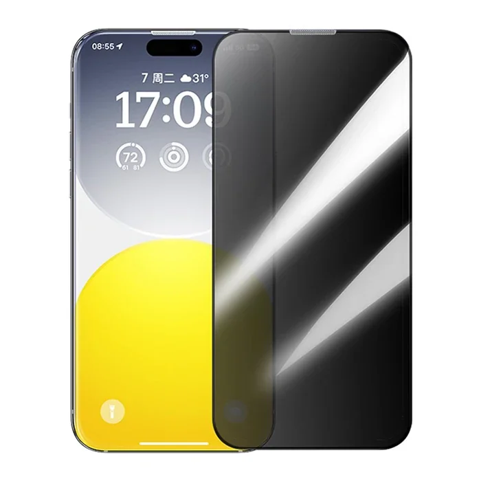 iPhone 15 Pro Max Gizlilik Camı – 9H Privacy Tempered Glass Ekran Koruyucu