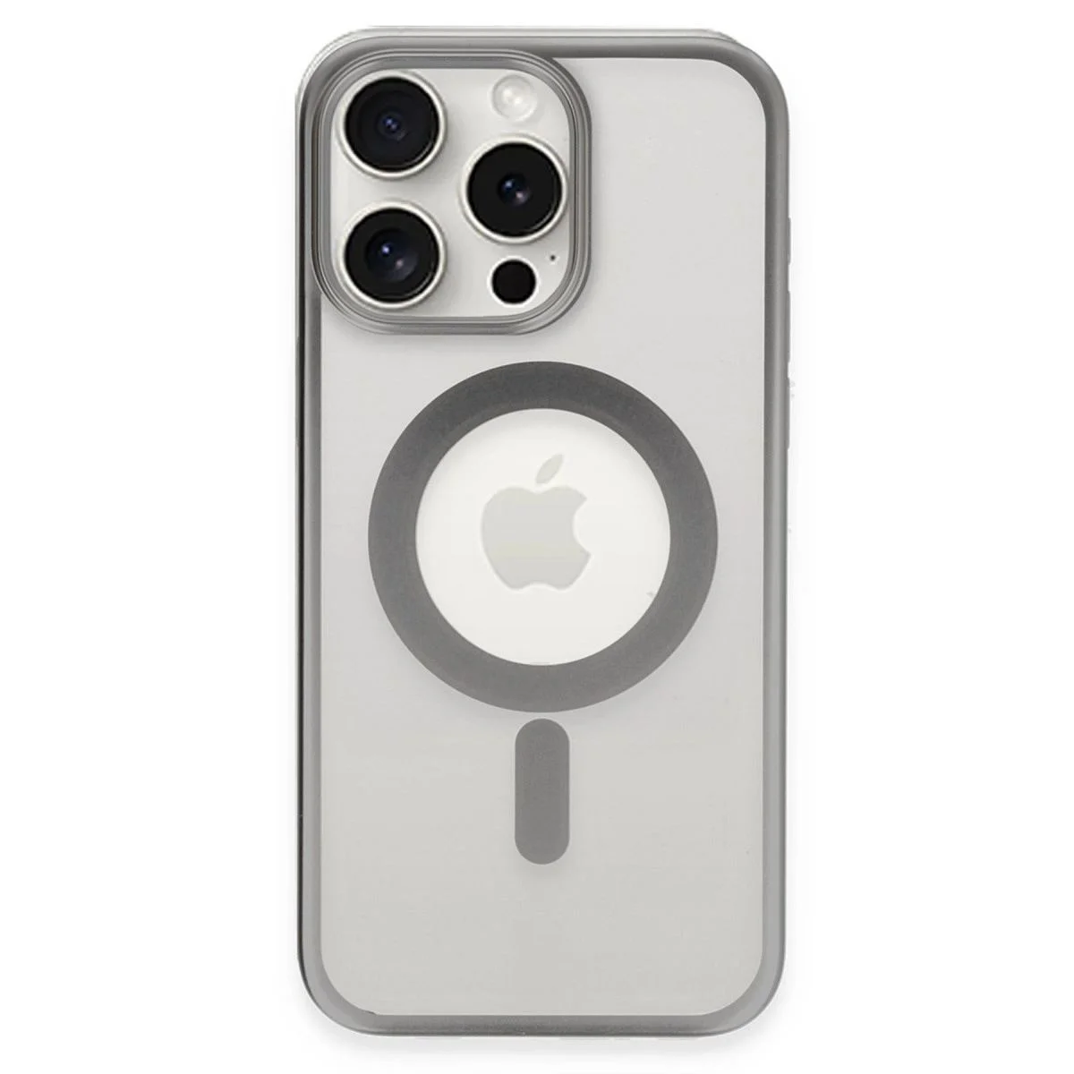 iPhone 15 Pro Max ile Uyumlu Kılıf Erozi MagSafe Kapak - Gümüş iPhone 15 Pro Max ile Uyumlu Kılıf Erozi MagSafe Kapak - Gümüş