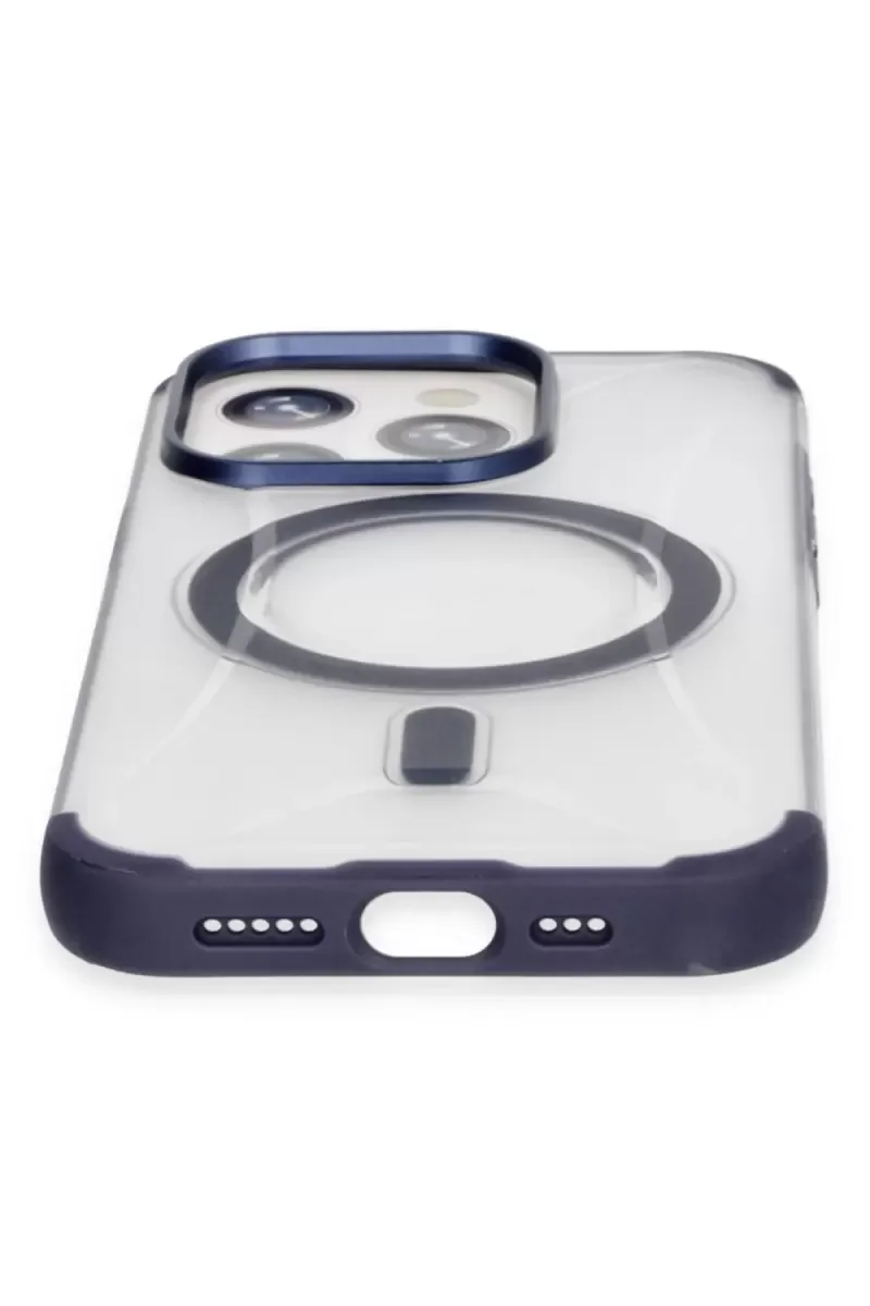 iPhone 15 Pro Max ile Uyumlu Magsafe Kapak - Lacivert