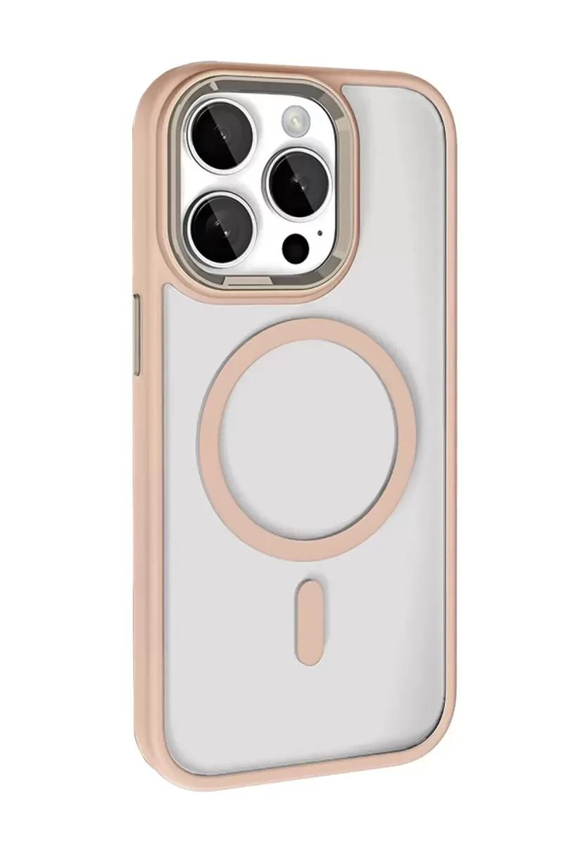iPhone 15 Pro Max ile Uyumlu MagSafe Kapak - Gold