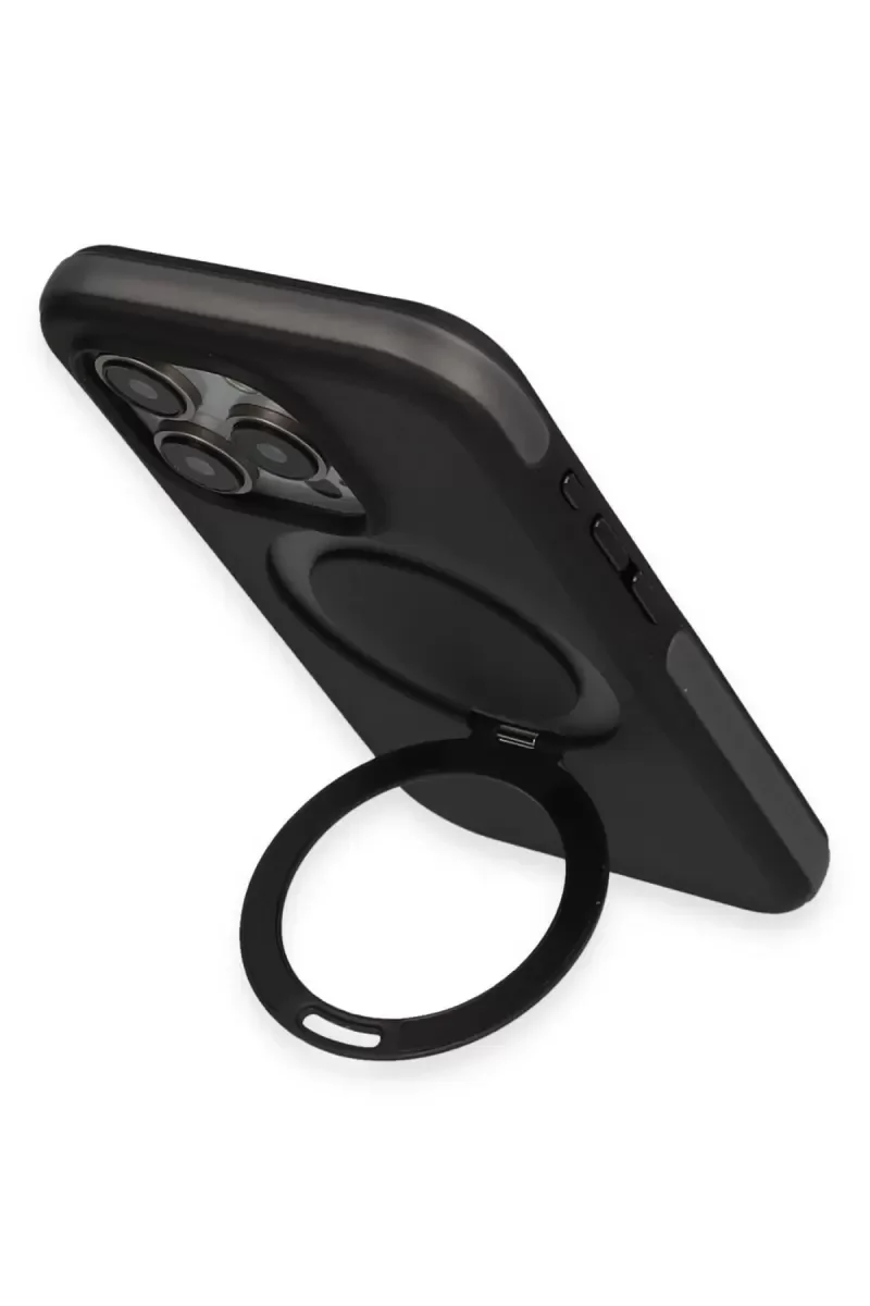 iPhone 15 Pro Max ile Uyumlu Zorda Airbag Magsafe Standlı Kapak - Titan Gri