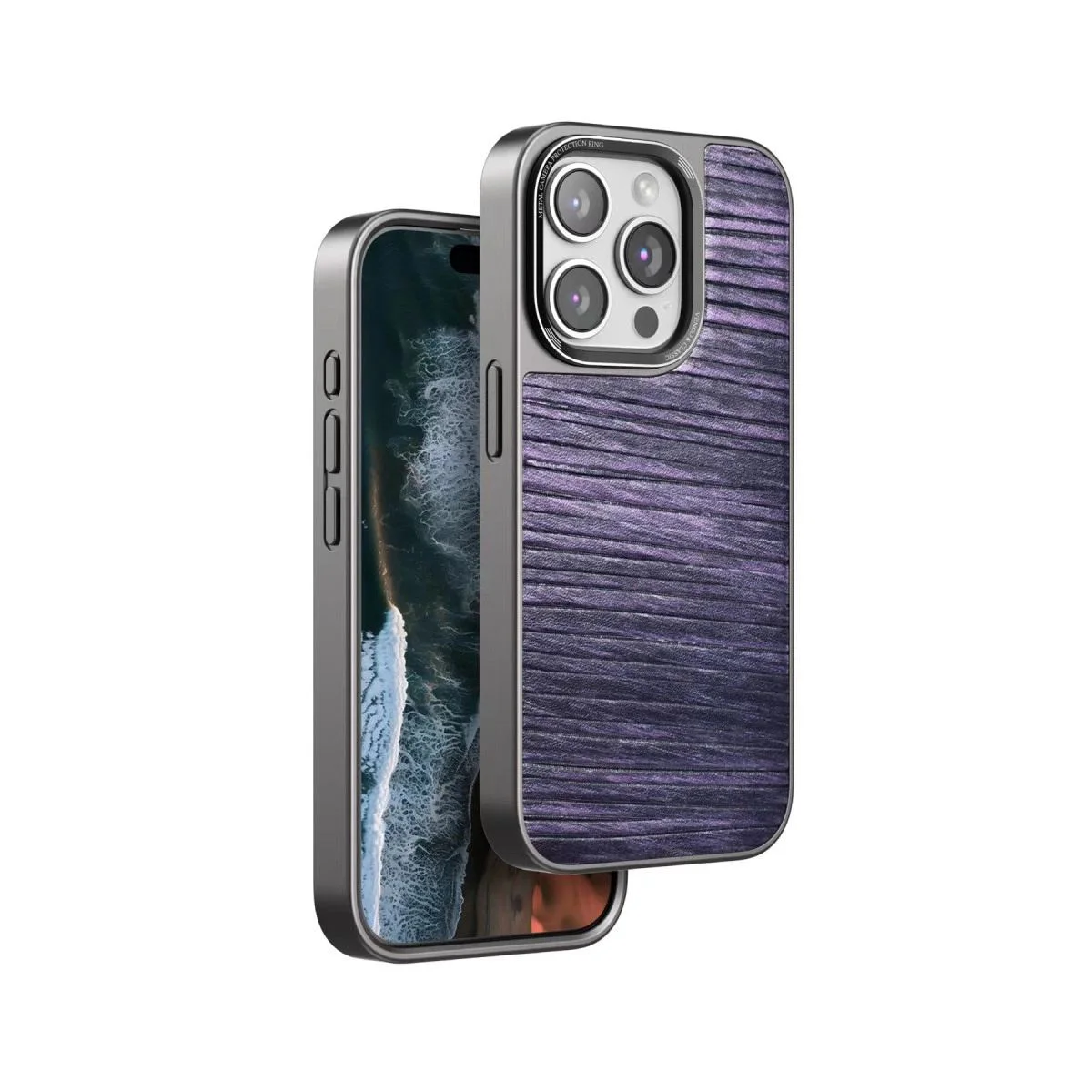 iPhone 15 Pro Max ile Uyumlu Wave Kapak - Derin Mor Suni Deri Kılıf Fiyatı, Yorumları ve Özellikleri
