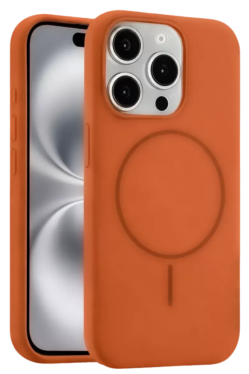 iPhone 15 Pro Max ile Uyumlu MagSafe Kılıf - Turuncu Şık ve Dayanıklı Koruma