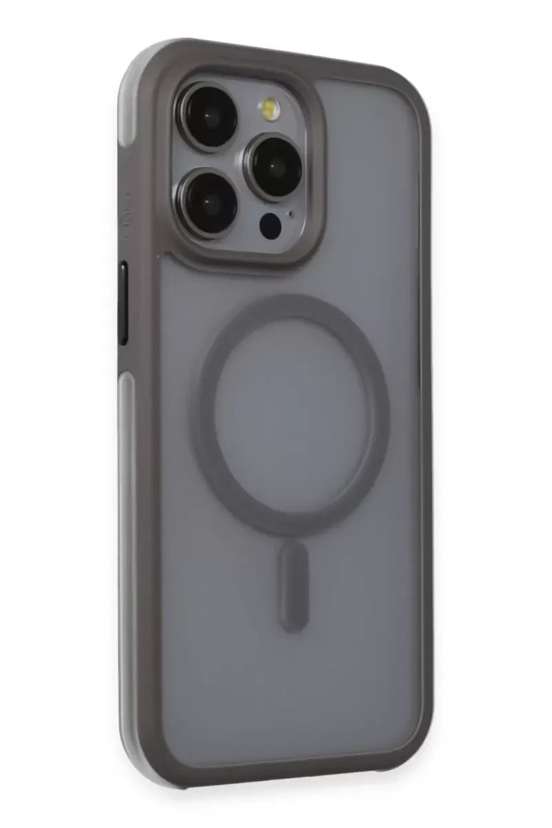 iPhone 15 Pro Max ile Uyumlu Toras Airbag MagSafe Kılıf - Titan Gri