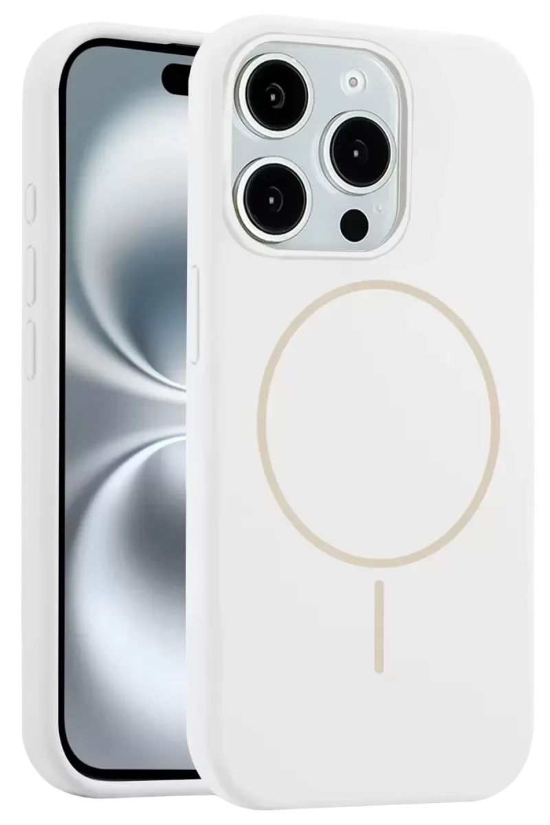 iPhone 15 Pro Max ile Uyumlu Jully MagSafe Kılıf Kapak - Beyaz