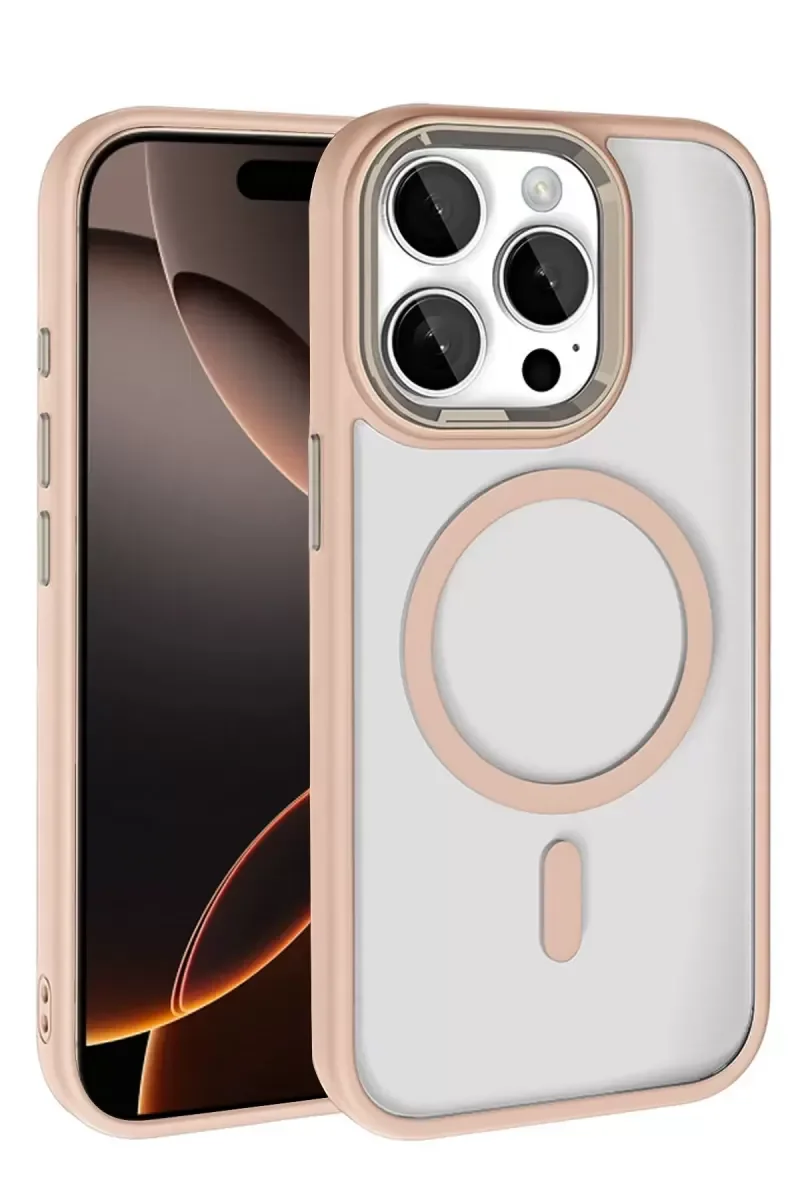 iPhone 15 Pro Max ile Uyumlu MagSafe Kapak - Gold