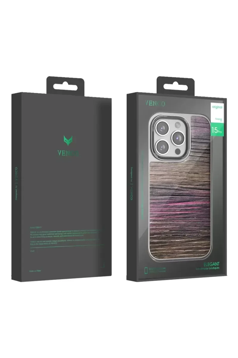 iPhone 15 Pro Max ile Uyumlu Wave Kapak - Koyu Kahve Suni Deri Kılıf
