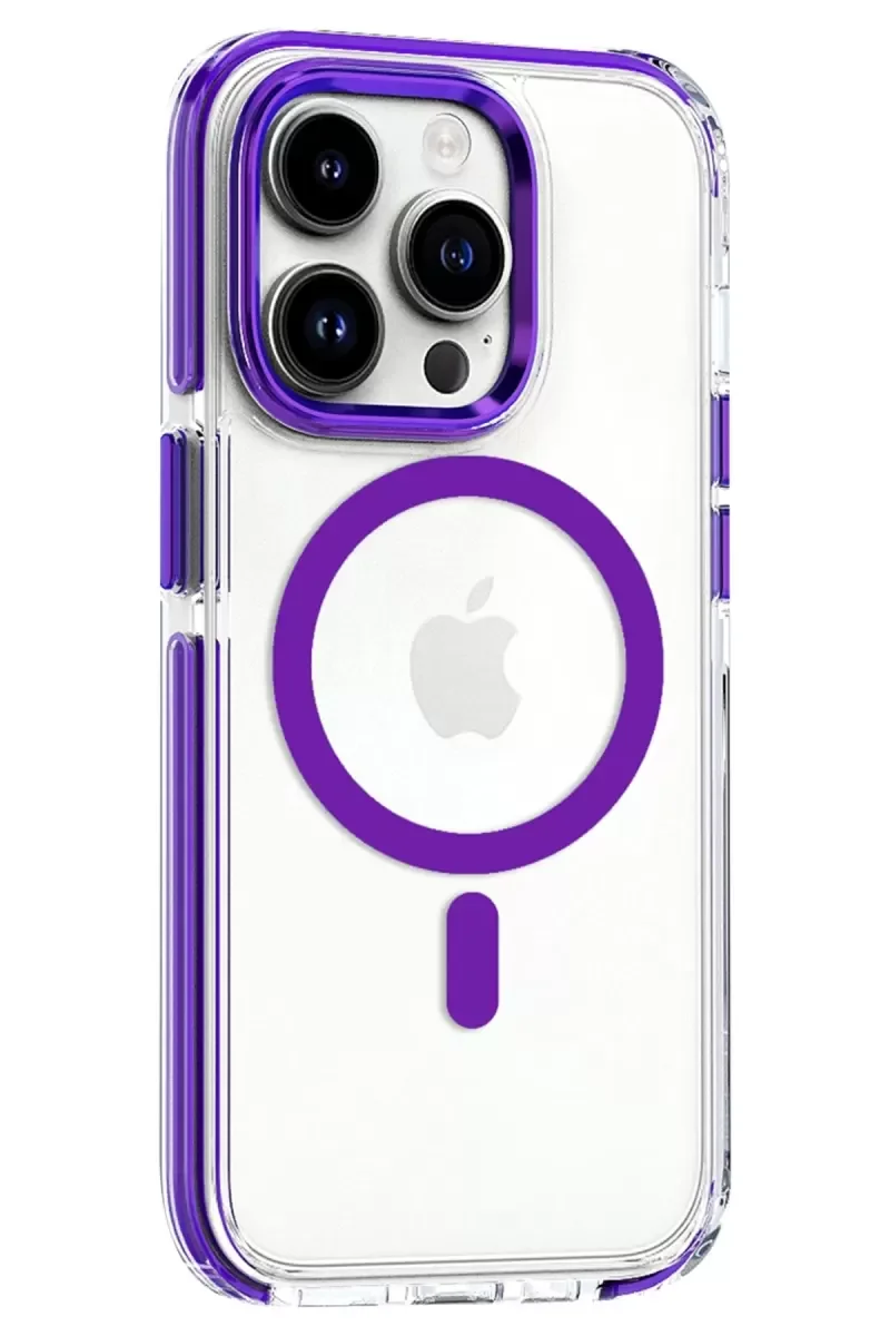 iPhone 15 Pro Max ile Uyumlu Bella Magsafe Kılıf - Derin Mor, Askeri Seviye Koruma