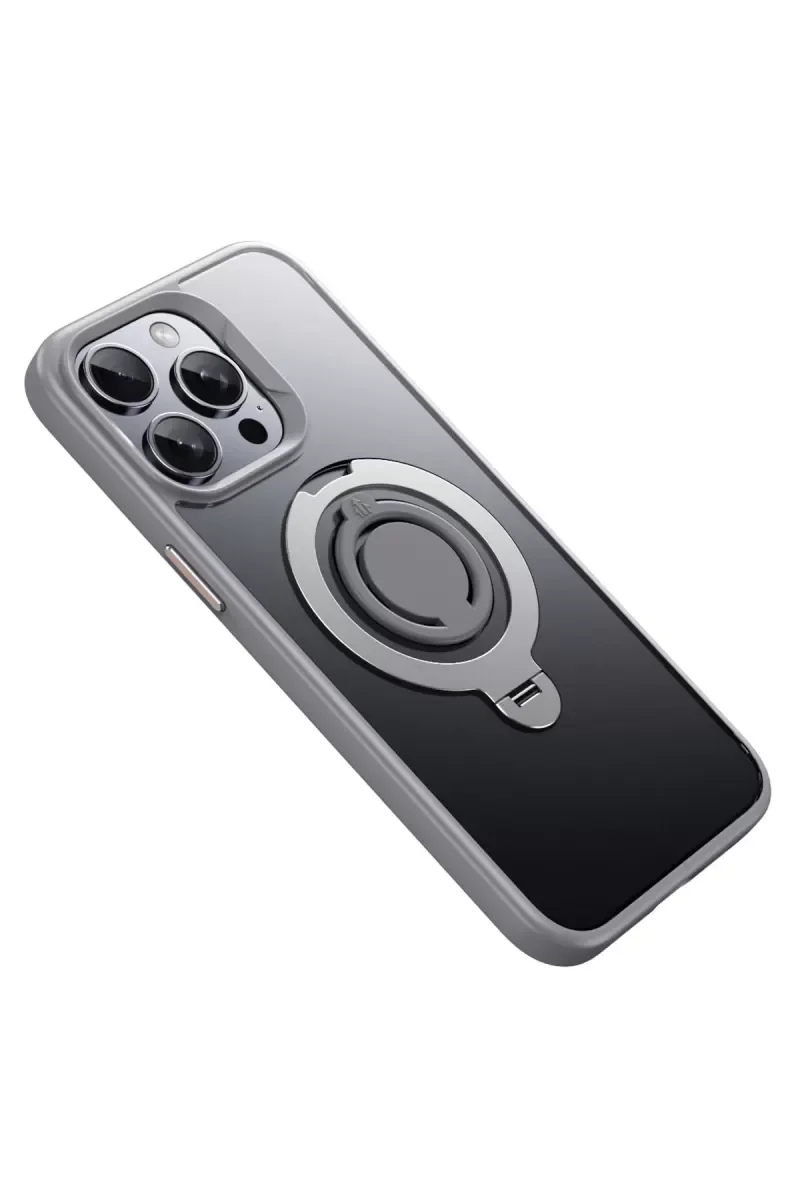 iPhone 15 Pro Max ile Uyumlu Avatar 360 Dönen Magsafe Kapak - Titan Gri