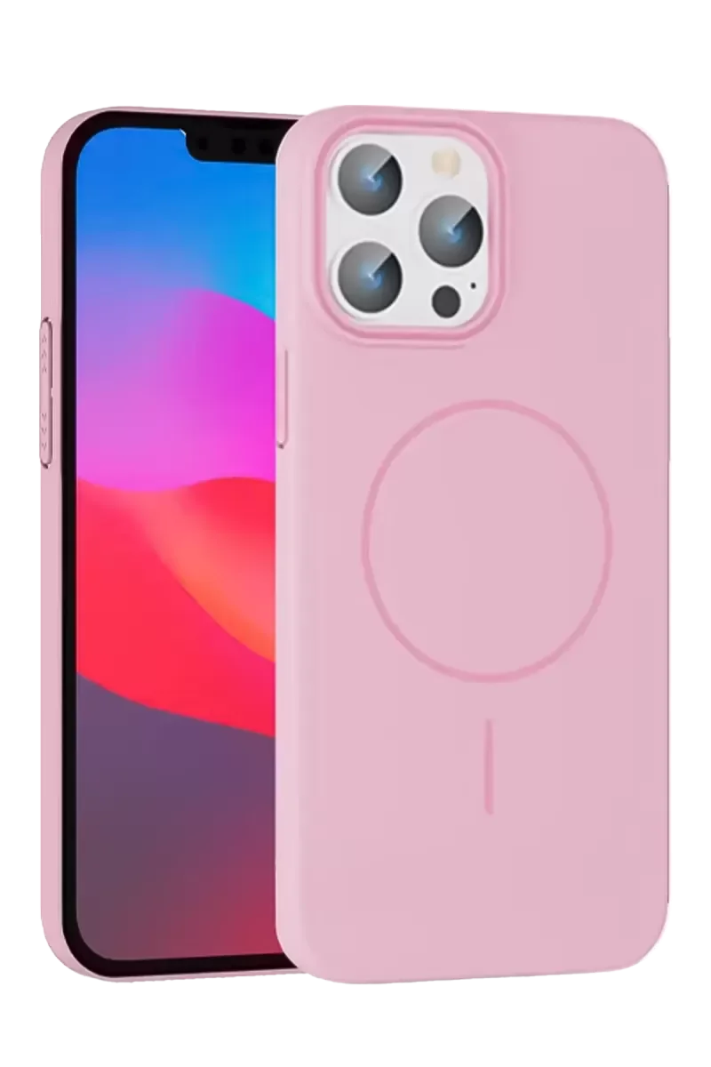 iPhone 15 Pro Max ile Uyumlu Broş Magsafe Kapak - Pembe, Şık ve Dayanıklı Koruma